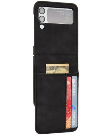 Samsung Galaxy Z Flip 4 Hoesje Portemonnee Book Case Kunstleer Zwart Hoesjes