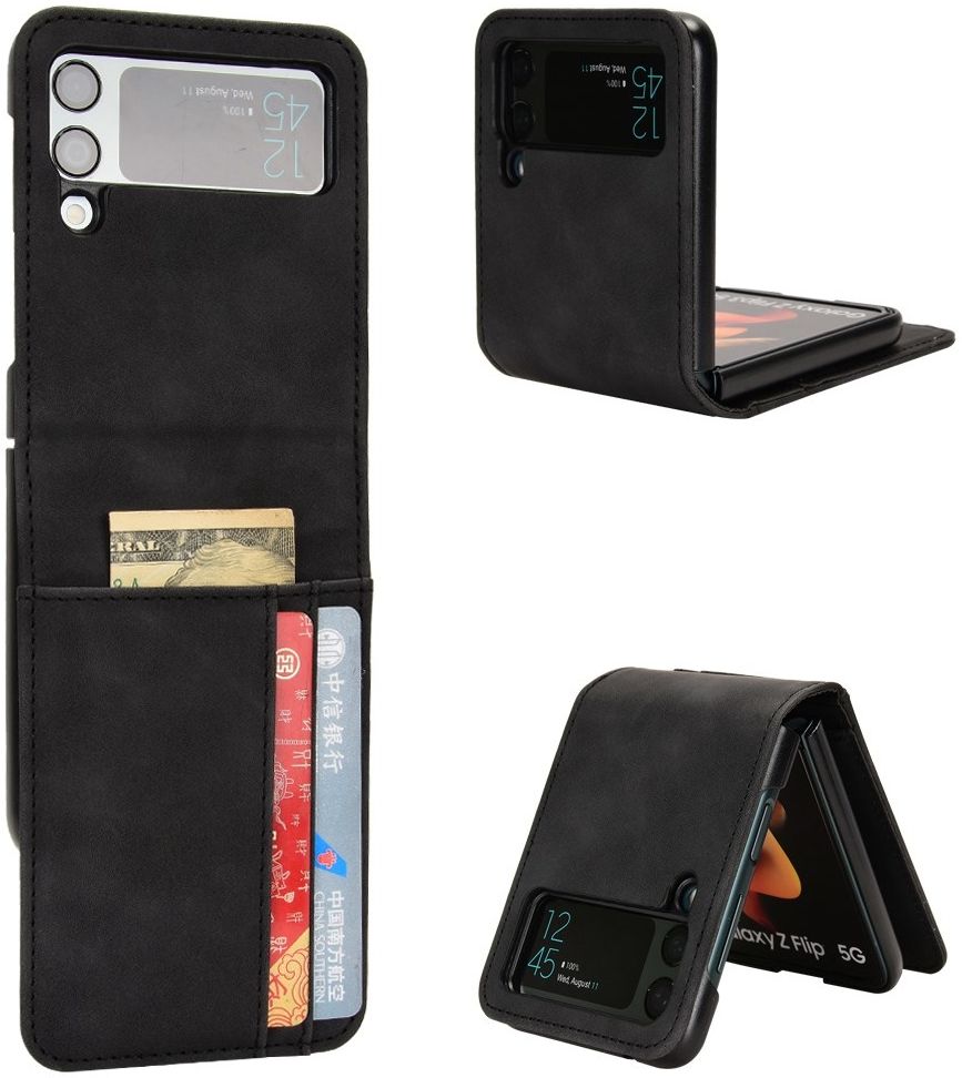 Samsung Galaxy Z Flip 4 Hoesje Portemonnee Book Case Kunstleer Zwart afbeelding 4