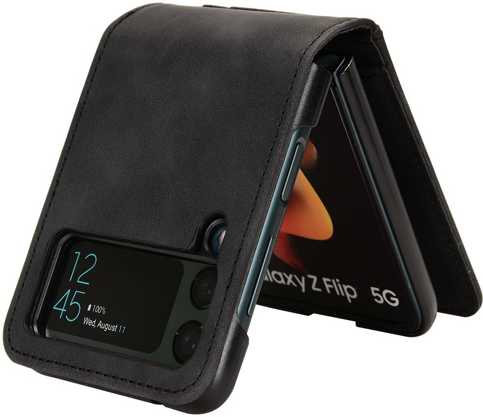 Samsung Galaxy Z Flip 4 Hoesje Portemonnee Book Case Kunstleer Zwart afbeelding 5