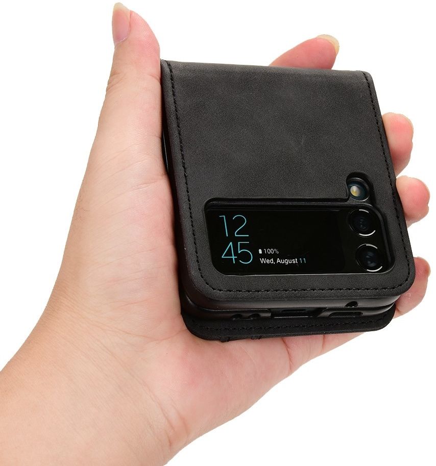 Samsung Galaxy Z Flip 4 Hoesje Portemonnee Book Case Kunstleer Zwart afbeelding 6