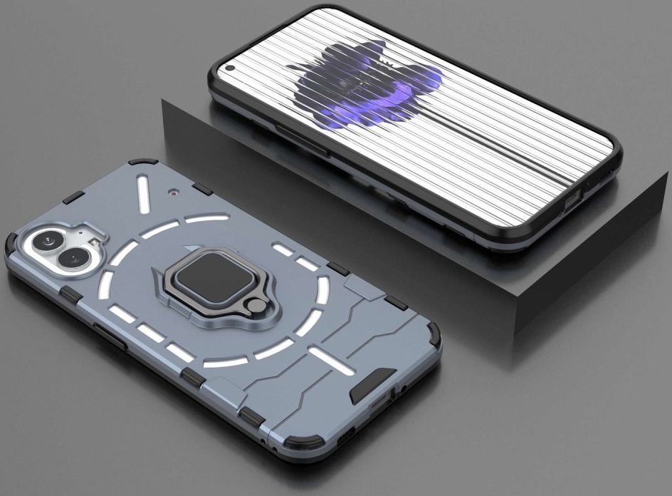 Nothing Phone (1) Hoesje Hybride Kickstand Back Cover Blauw afbeelding 5