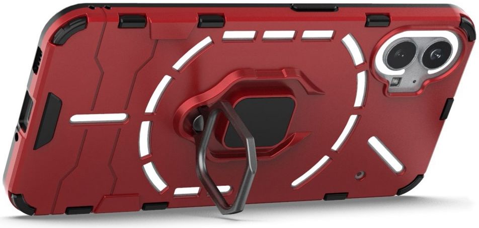 Nothing Phone (1) Hoesje Hybride Kickstand Back Cover Rood afbeelding 2