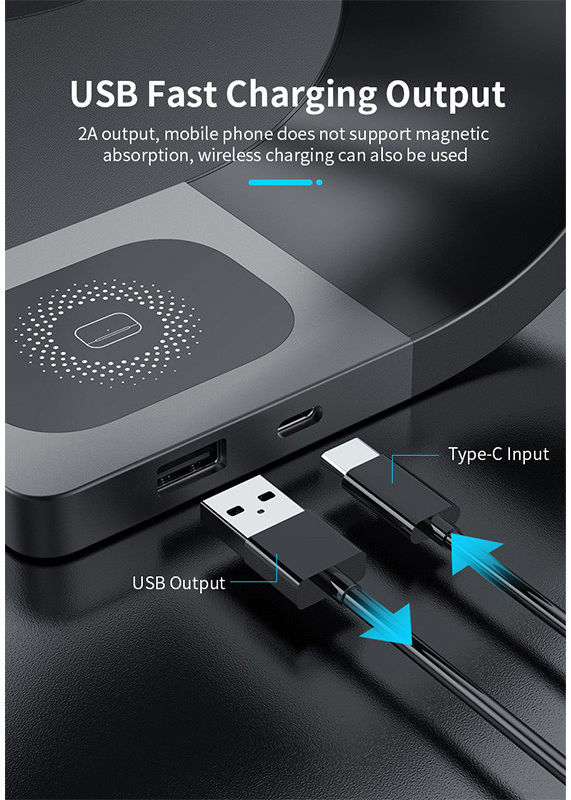 Draadloze Oplader 15W voor Smartphone/AirPods/Watch met MagSafe Wit afbeelding 6