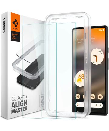 Spigen AlignMaster Google Pixel 6A Tempered Glass (2-Pack) Screen Protectors