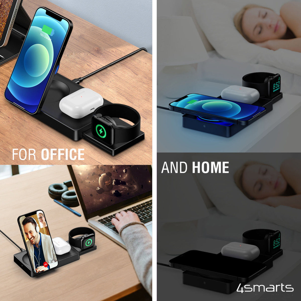 4smarts UltiMag Trident 20W Oplader iPhone / AirPods / Watch Zwart afbeelding 4