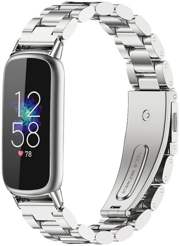Fitbit Luxe Bandje Roestvrij Staal met Schakels Zilver afbeelding 1