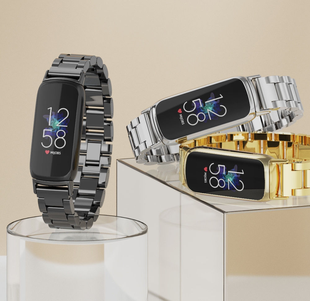 Fitbit Luxe Bandje Roestvrij Staal met Schakels Zilver afbeelding 4