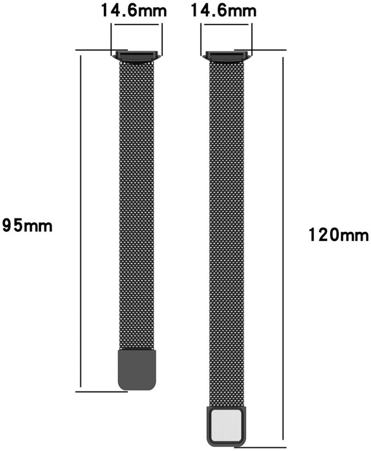 Fitbit Luxe Milanees Bandje - Roestvrij Staal - Magneetsluiting - Zwart afbeelding 4