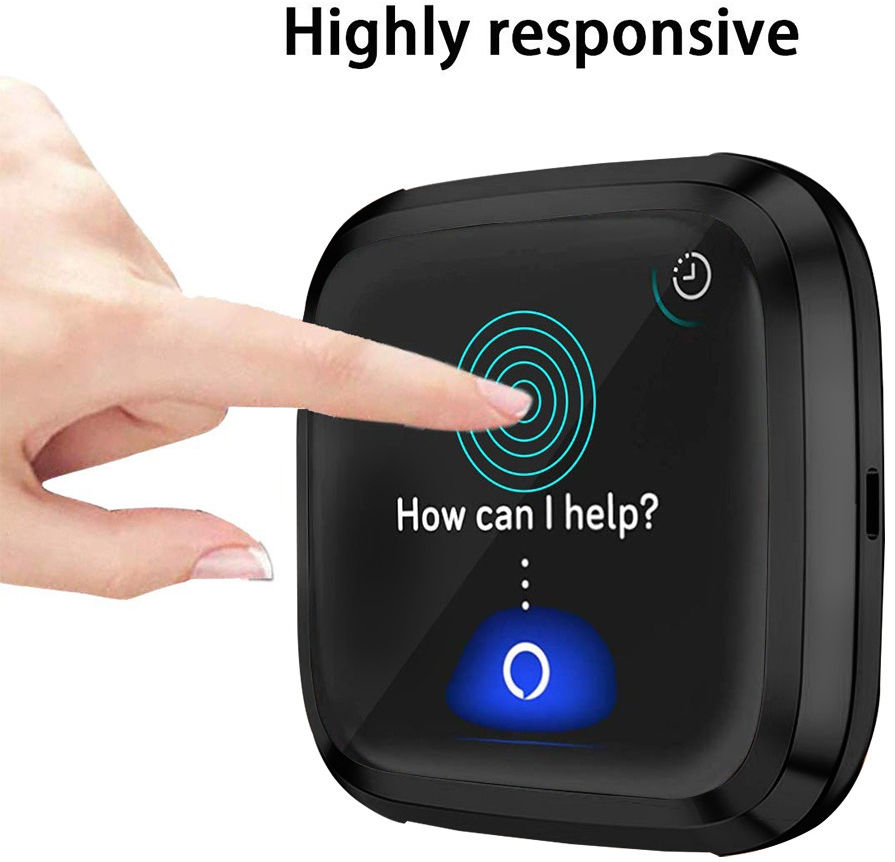 Fitbit Versa 2 Hoesje - Full Protect Case Flexibel TPU - Zwart afbeelding 3