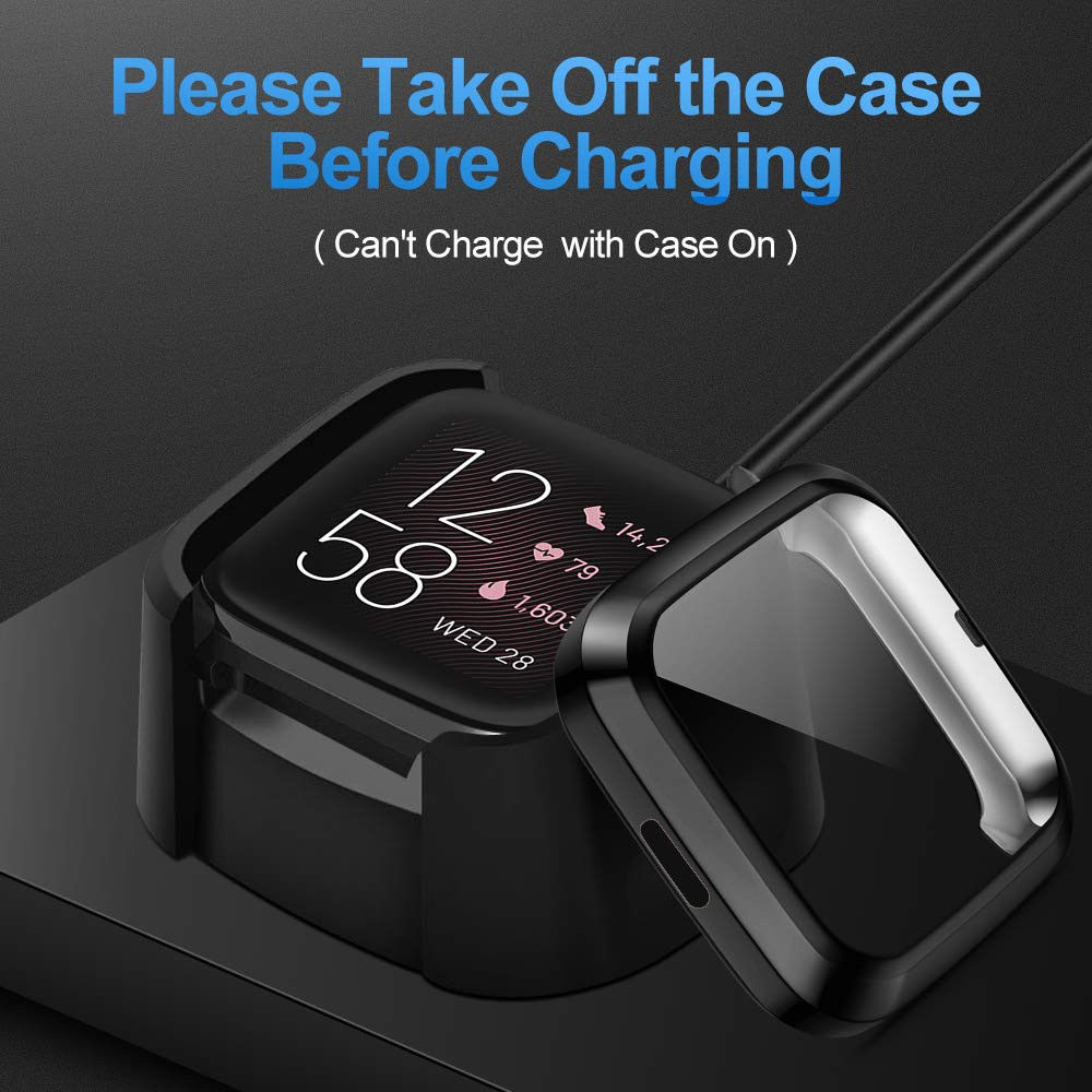 Fitbit Versa 2 Hoesje - Full Protect Case Flexibel TPU - Zwart afbeelding 4