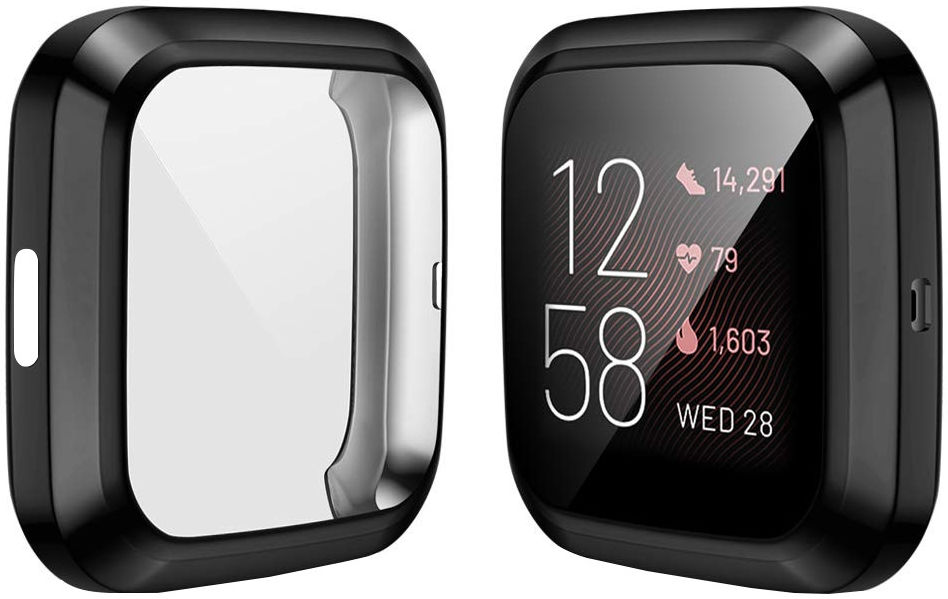 Fitbit Versa 2 Hoesje - Full Protect Case Flexibel TPU - Zwart afbeelding 7