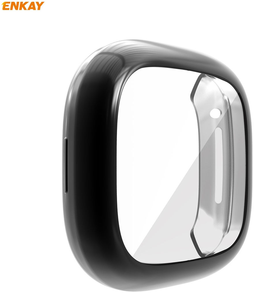 Fitbit Versa 3 / Sense Hoesje - Full Protect Flexibel TPU - Zwart afbeelding 6