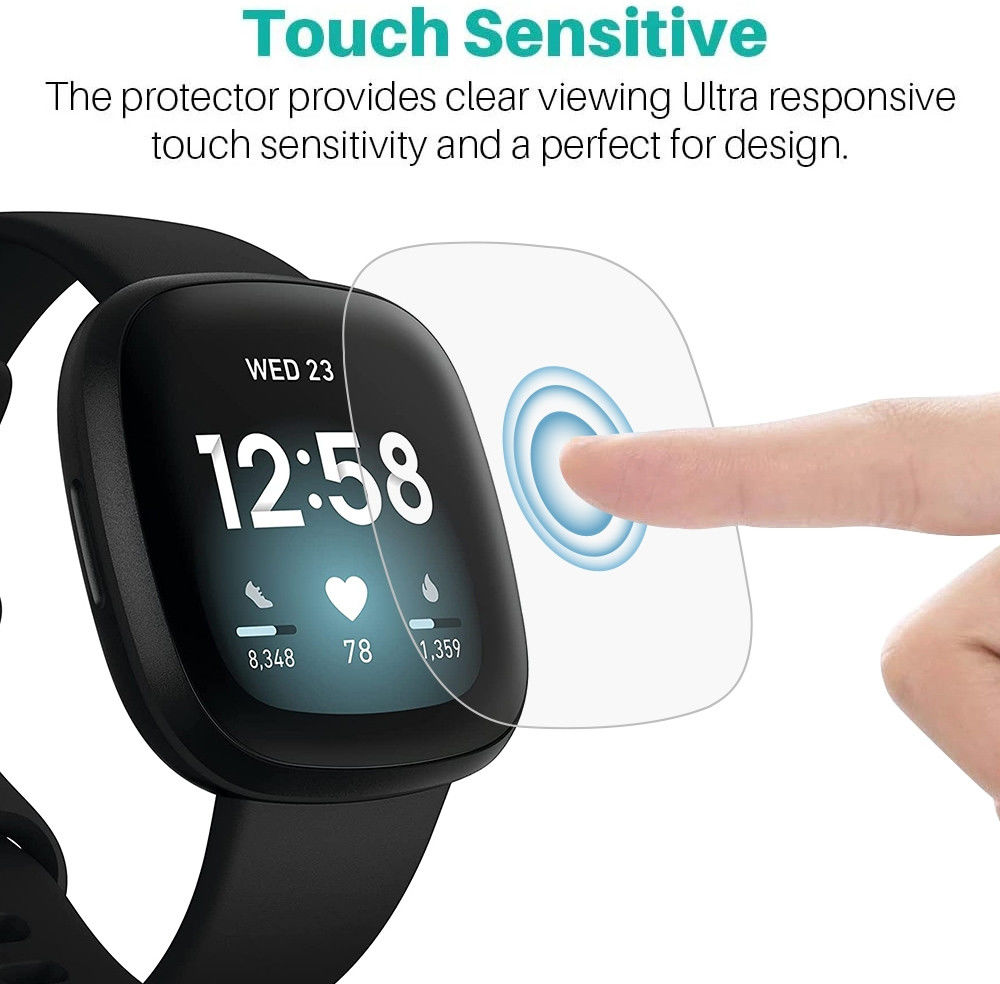 Fitbit Versa 3 / Sense Screen Protector - Display Folie Ultra Clear afbeelding 4