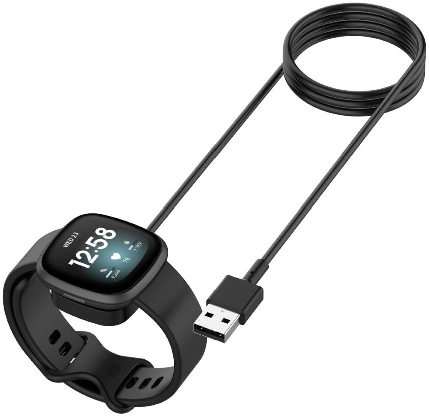 Fitbit Versa 3 / Sense Oplaadkabel en Dock Standaard 1M Zwart afbeelding 3