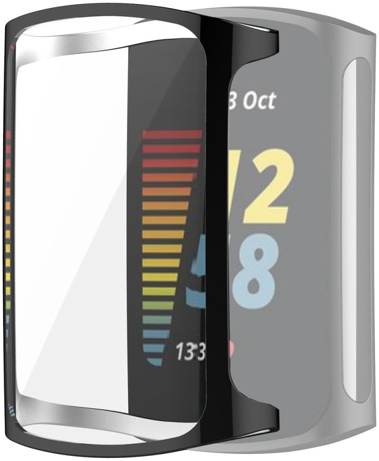 Fitbit Charge 5 / Charge 6 Hoesje Full Protect Case Flexibel TPU Zwart afbeelding 2