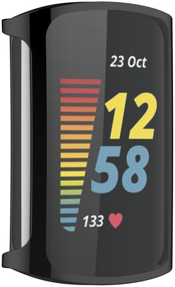 Fitbit Charge 5 / Charge 6 Hoesje Full Protect Case Flexibel TPU Zwart afbeelding 3