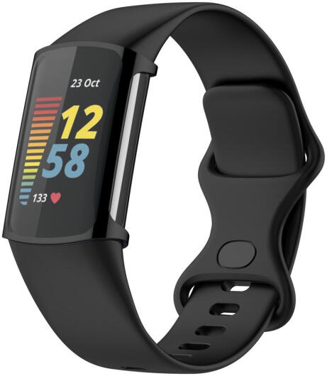Fitbit Charge 5 / Charge 6 Hoesje Full Protect Case Flexibel TPU Zwart afbeelding 1