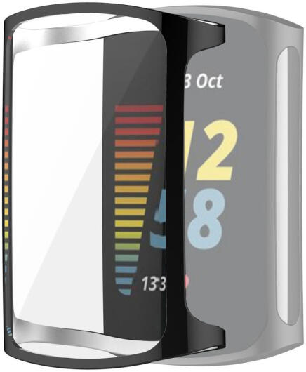 Fitbit Charge 5 / Charge 6 Hoesje Full Protect Case Flexibel TPU Zwart afbeelding 2