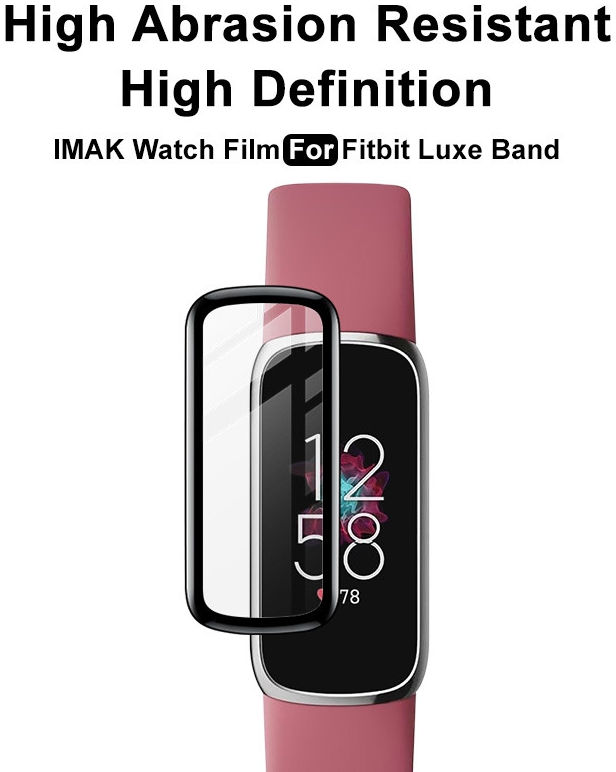 Imak Fitbit Luxe Screen Protector 3D Full Cover Tempered Glass Zwart afbeelding 3
