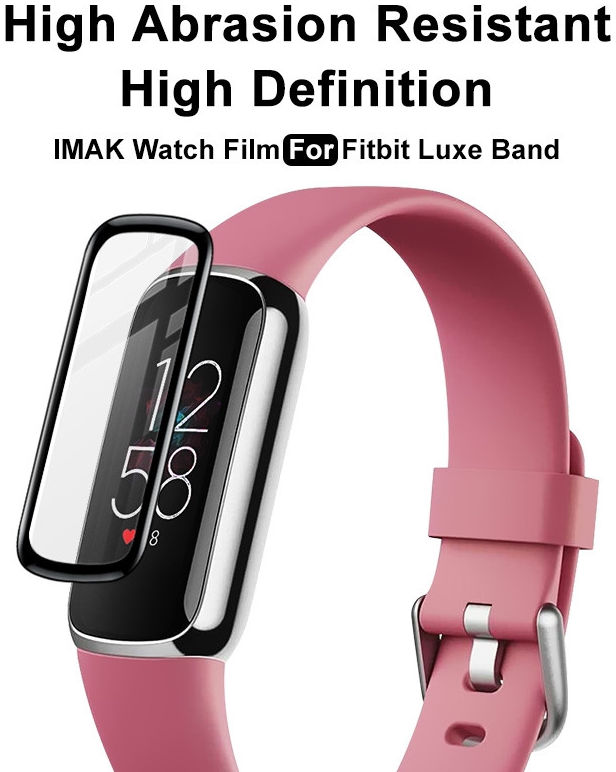 Imak Fitbit Luxe Screen Protector 3D Full Cover Tempered Glass Zwart afbeelding 4