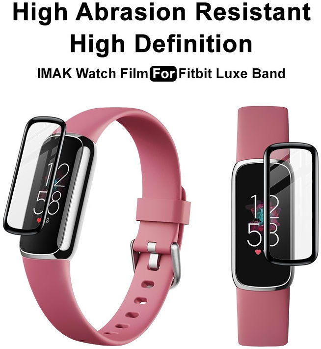 Imak Fitbit Luxe Screen Protector 3D Full Cover Tempered Glass Zwart afbeelding 5