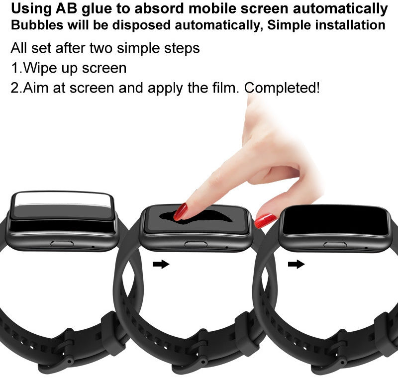 Imak Fitbit Luxe Screen Protector 3D Full Cover Tempered Glass Zwart afbeelding 7