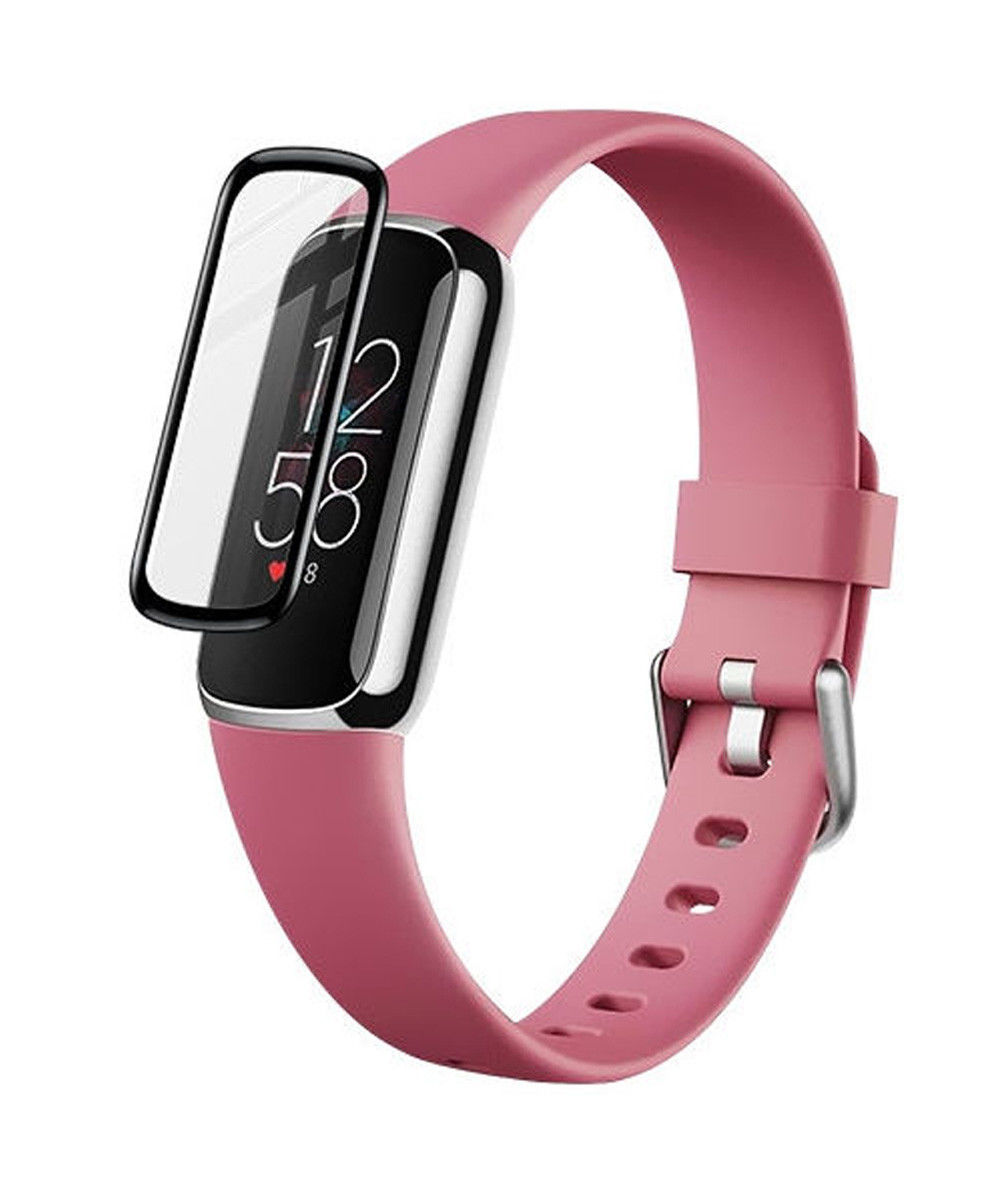 Imak Fitbit Luxe Screen Protector 3D Full Cover Tempered Glass Zwart afbeelding 2