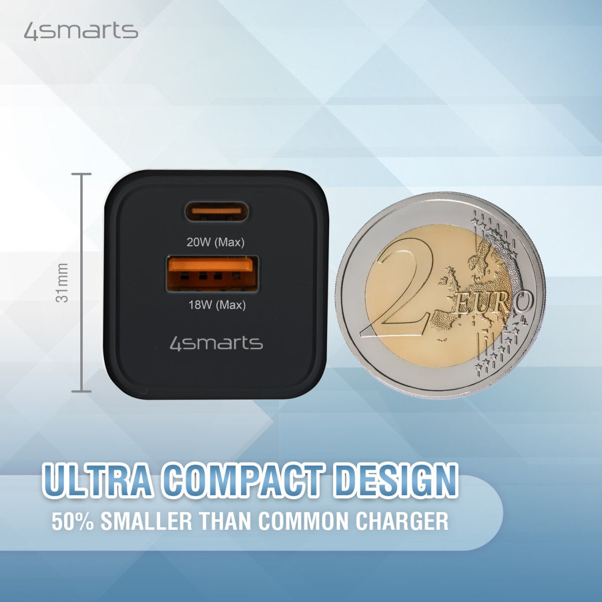 4smarts VoltPlug Duos Mini 20W USB/USB-C Oplader Fast Charge Zwart afbeelding 7