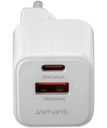 4smarts VoltPlug Duos Mini 20W USB/USB-C Oplader Fast Charge Wit Opladers