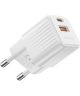 4smarts VoltPlug Duos Mini 20W USB/USB-C Oplader Fast Charge Wit