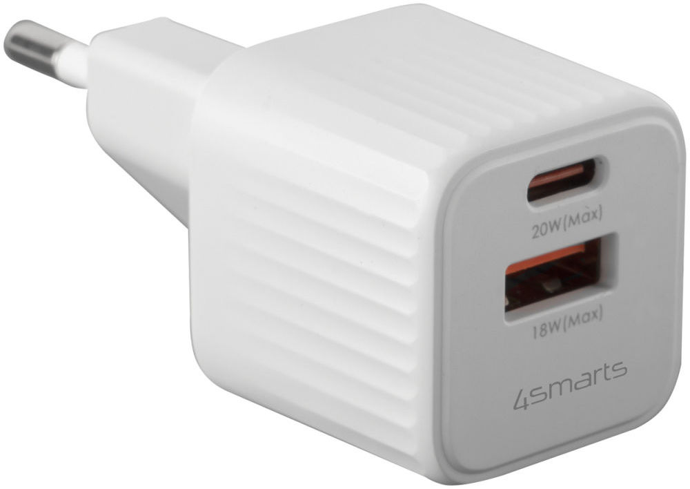 4smarts VoltPlug Duos Mini 20W USB/USB-C Oplader Fast Charge Wit afbeelding 2