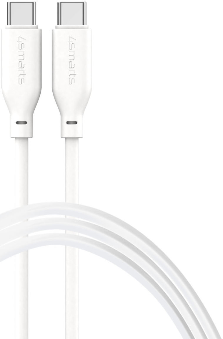 4smarts 60W USB-C naar USB-C Snellaad Kabel Siliconen 1.5M Wit afbeelding 1