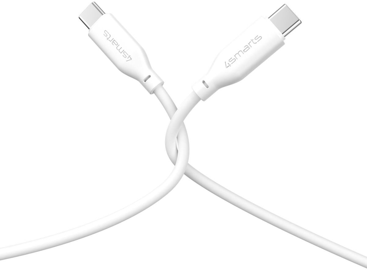 4smarts 60W USB-C naar USB-C Snellaad Kabel Siliconen 1.5M Wit afbeelding 6