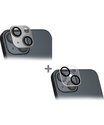 4smarts iPhone 14/14 Plus Camera Protector (2-Pack) Grijs/Transparant Screen Protectors