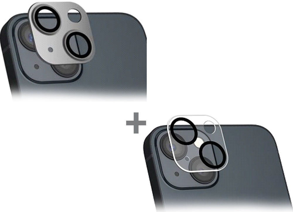 4smarts iPhone 14/14 Plus Camera Protector (2-Pack) Grijs/Transparant afbeelding 1