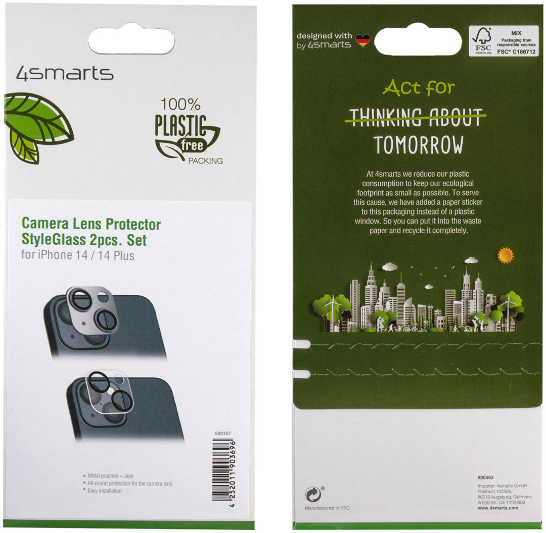 4smarts iPhone 14/14 Plus Camera Protector (2-Pack) Grijs/Transparant afbeelding 5
