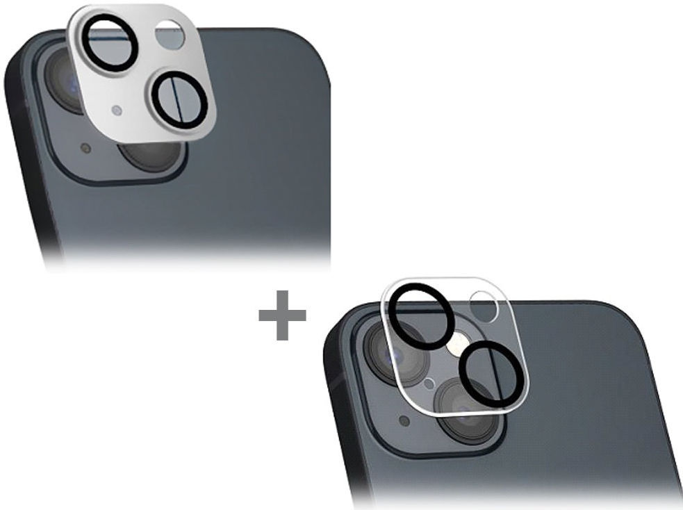 4smarts iPhone 14/14 Plus Camera Protector (2-Pack) Zilver/Transparant afbeelding 1