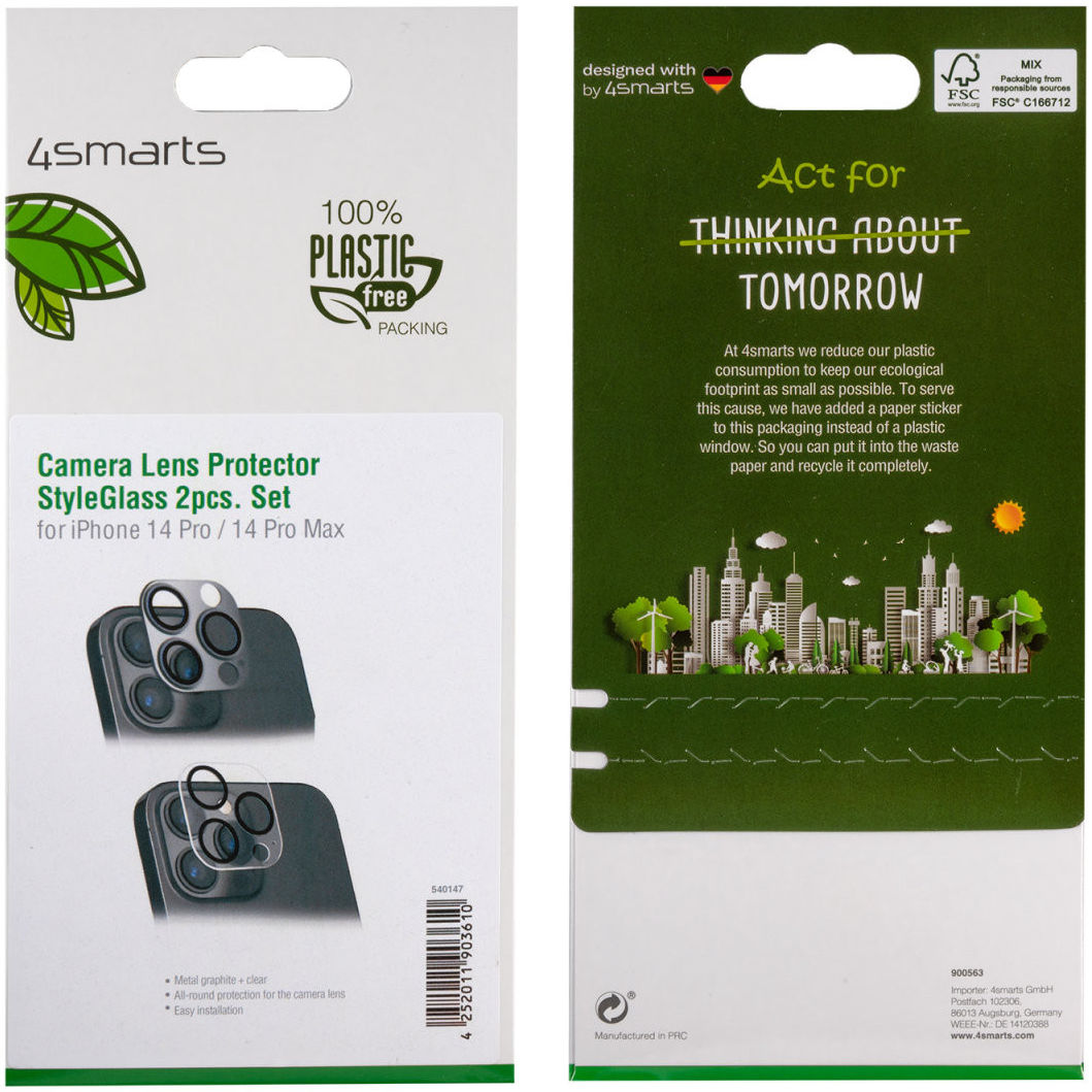 4smarts iPhone 14 Pro (Max) Camera Protector (2-Pack) Grijs/Clear afbeelding 5