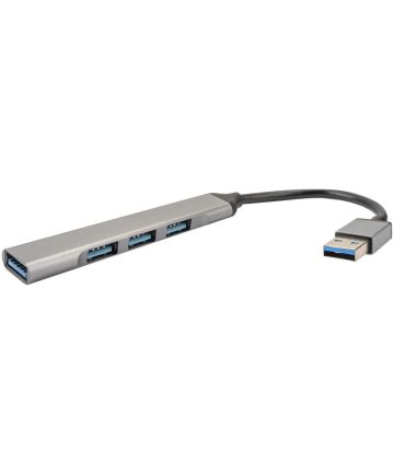4smarts 4-in-1 Hub USB-A naar 3x USB-A 2.0 en 1x USB-A 3.0 Grijs Kabels