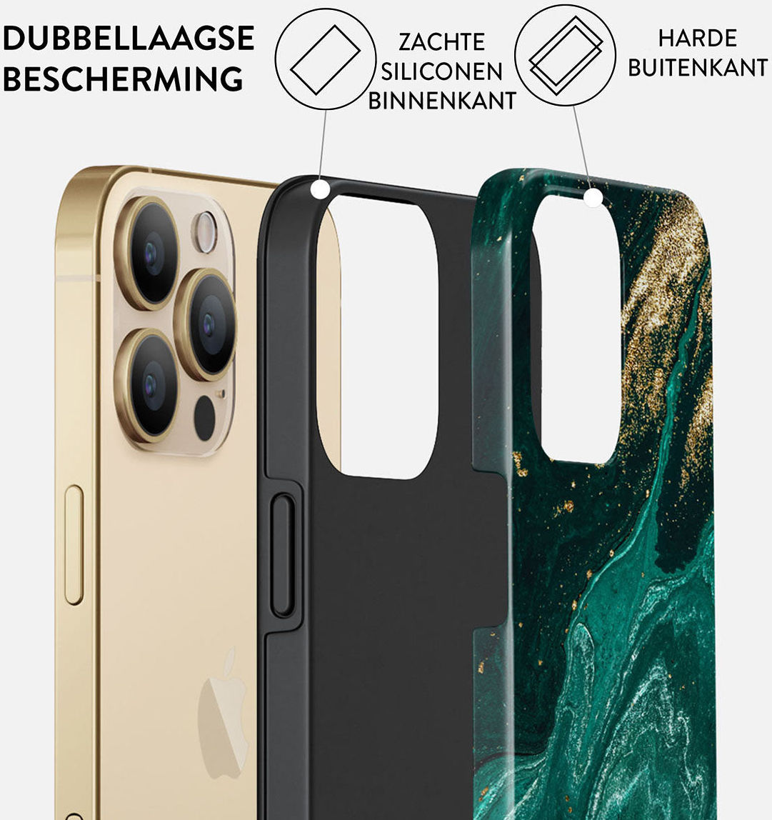 Burga Tough Case Apple iPhone 14 Pro Hoesje Emerald Pool Print afbeelding 2