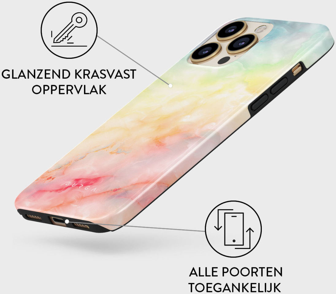 Burga Tough Case Apple iPhone 14 Pro Max Hoesje New Flame Rainbow afbeelding 4