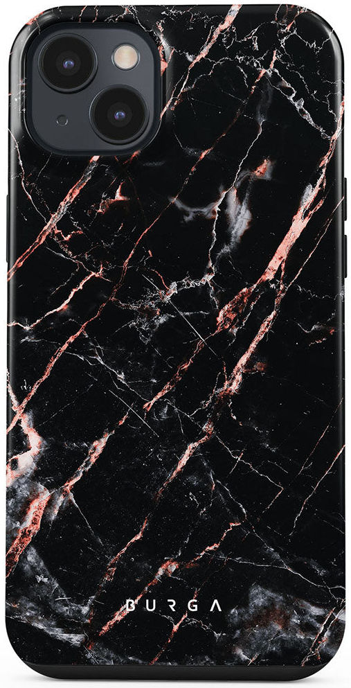 Burga Tough Case Apple iPhone 14 Hoesje Rose Gold Marble Print afbeelding 1