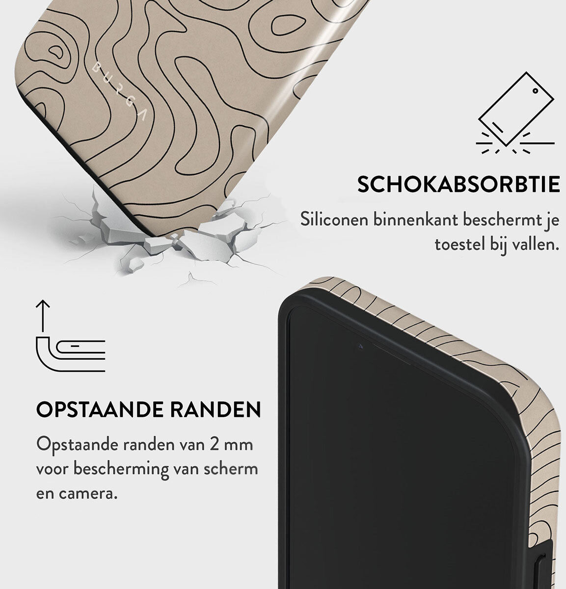 Burga Tough Case Apple iPhone 14 Hoesje Wild Terrain Print afbeelding 2