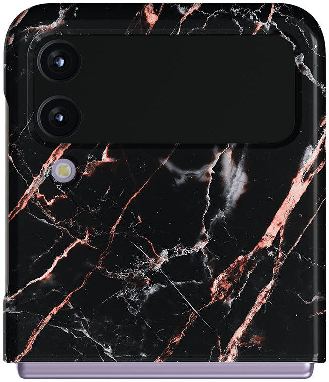 Burga Tough Case Samsung Galaxy Z Flip 4 Hoesje Rose Gold Marble afbeelding 1