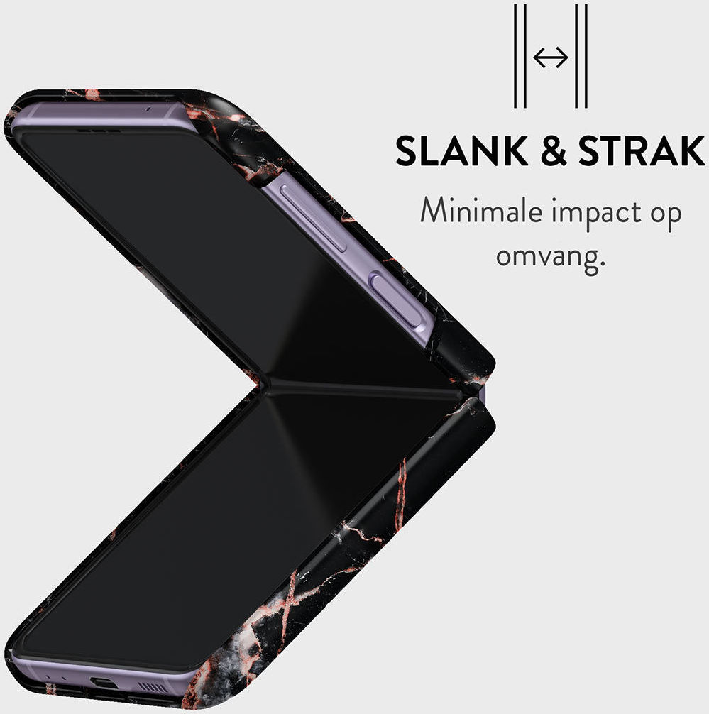 Burga Tough Case Samsung Galaxy Z Flip 4 Hoesje Rose Gold Marble afbeelding 4