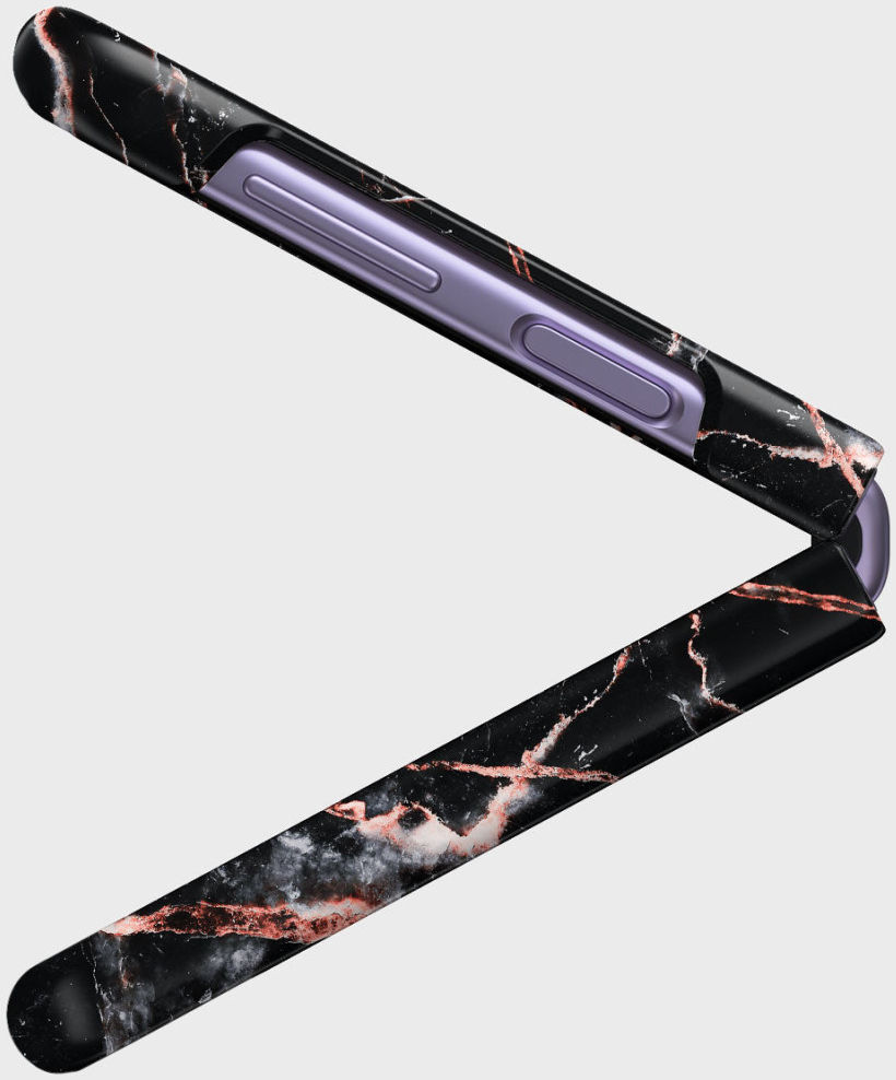 Burga Tough Case Samsung Galaxy Z Flip 4 Hoesje Rose Gold Marble afbeelding 6