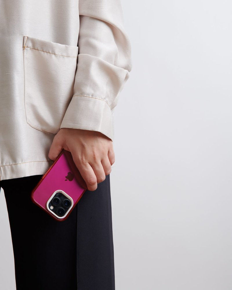 Nudient Form Case Apple iPhone 14 Pro Max Hoesje Transparant/Roze afbeelding 6