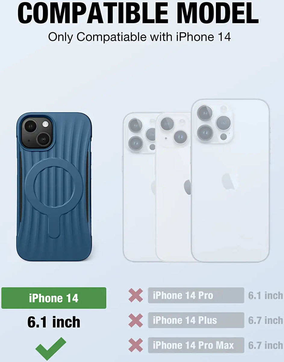 Raptic Clutch MagSafe Apple iPhone 14 Hoesje Duurzaam Blauw afbeelding 7