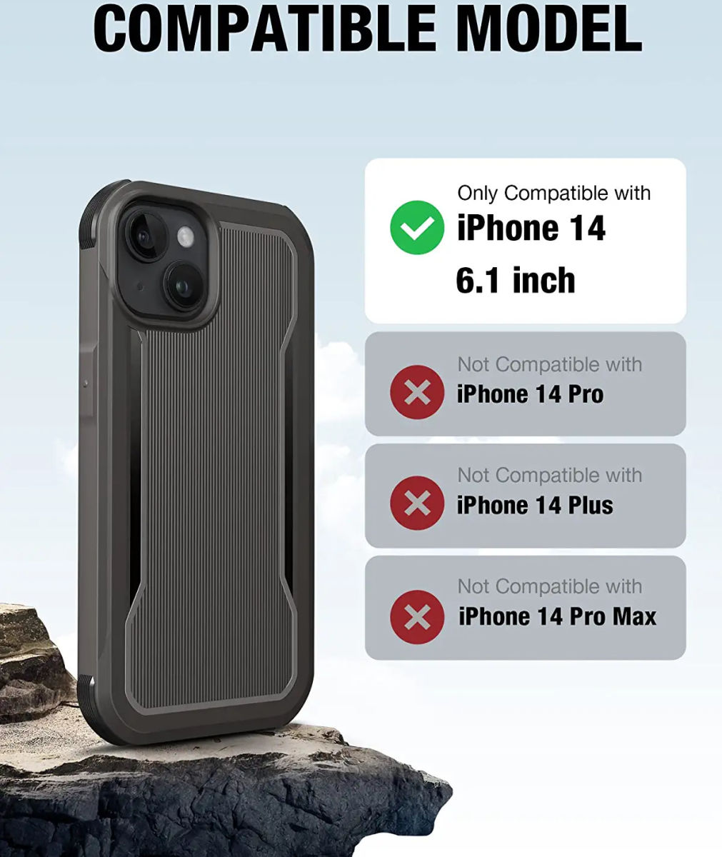 Raptic Fort MagSafe Apple iPhone 14 Hoesje Militair Getest 6M Zwart afbeelding 7