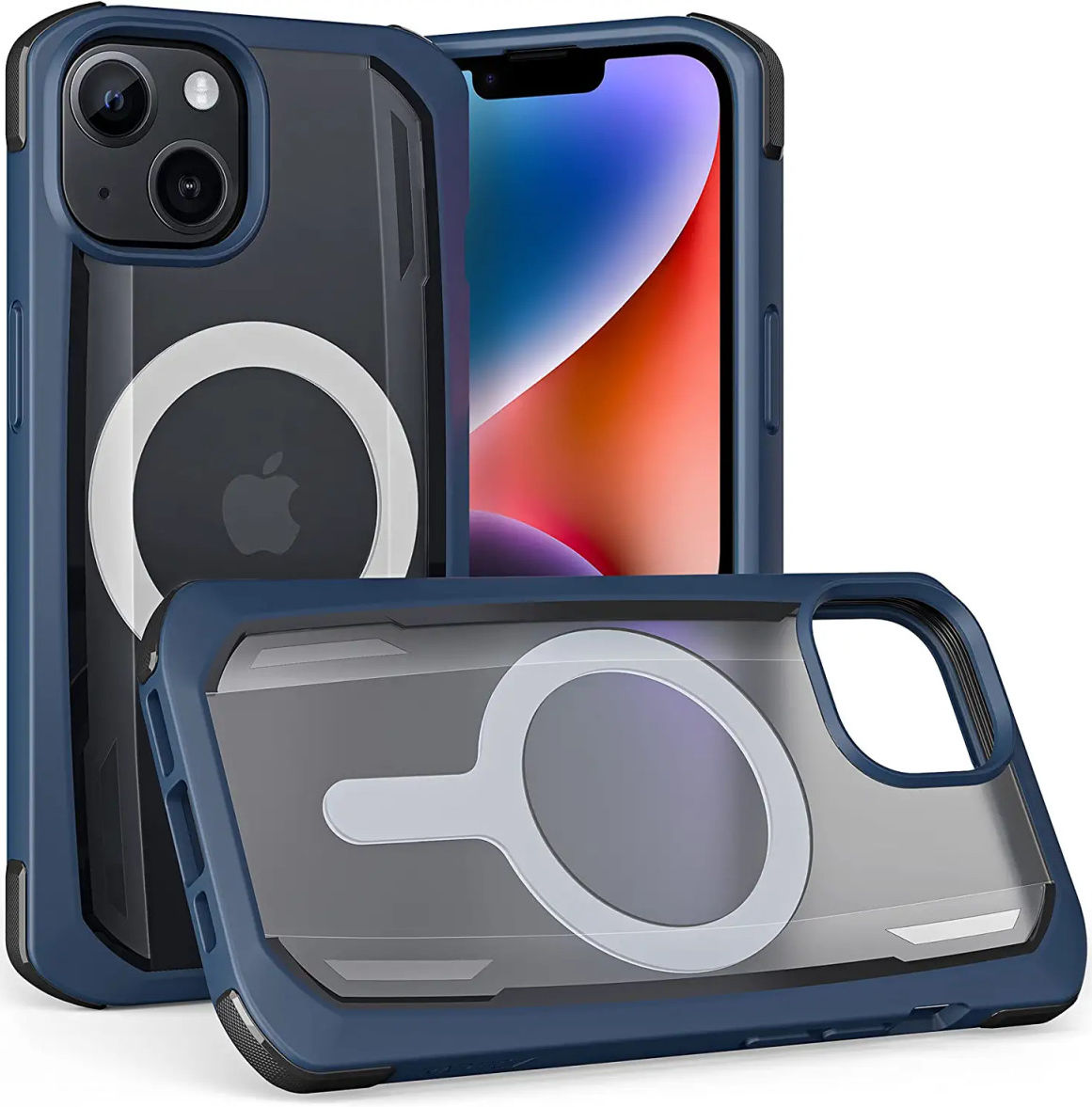 Raptic Secure MagSafe Apple iPhone 14 Hoesje Duurzaam Back Cover Blauw afbeelding 1